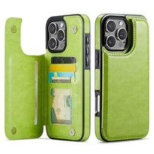 Load image into Gallery viewer, For iPhone 16 15 14 Pro Max 16 15 14 Plus Wallet Case with Card Holder, PU Faux Leather Kickstand Card Slots Case, Double Magnetic Clasp And Durable Shockproof Cover