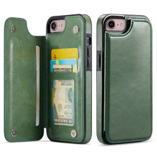 Load image into Gallery viewer, For iPhone X/XS XR XS Max SE 2022 SE 2020 8 7 Wallet Case With Card Holder, PU Faux Leather Kickstand Card Slots Case, Double Magnetic Clasp And Durable Shockproof Cover