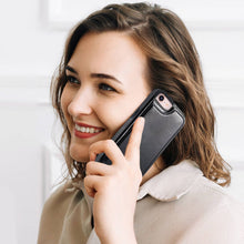 Load image into Gallery viewer, For iPhone X/XS XR XS Max SE 2022 SE 2020 8 7 Wallet Case With Card Holder, PU Faux Leather Kickstand Card Slots Case, Double Magnetic Clasp And Durable Shockproof Cover