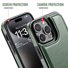 Load image into Gallery viewer, For iPhone 13 12 11 Pro Max iPhone 13 12 Mini Wallet Case With Card Holder, PU Faux Leather Kickstand Card Slots Case, Double Magnetic Clasp And Durable Shockproof Cover