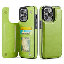 Load image into Gallery viewer, For iPhone 13 12 11 Pro Max iPhone 13 12 Mini Wallet Case With Card Holder, PU Faux Leather Kickstand Card Slots Case, Double Magnetic Clasp And Durable Shockproof Cover