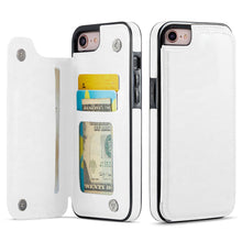 Load image into Gallery viewer, For iPhone X/XS XR XS Max SE 2022 SE 2020 8 7 Wallet Case With Card Holder, PU Faux Leather Kickstand Card Slots Case, Double Magnetic Clasp And Durable Shockproof Cover