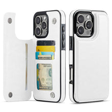 Load image into Gallery viewer, For iPhone 16 15 14 Pro Max 16 15 14 Plus Wallet Case with Card Holder, PU Faux Leather Kickstand Card Slots Case, Double Magnetic Clasp And Durable Shockproof Cover