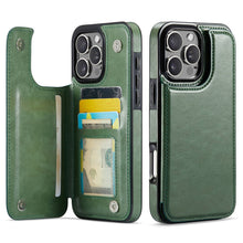 Load image into Gallery viewer, For iPhone 16 15 14 Pro Max 16 15 14 Plus Wallet Case with Card Holder, PU Faux Leather Kickstand Card Slots Case, Double Magnetic Clasp And Durable Shockproof Cover