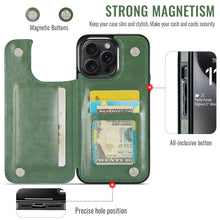 Load image into Gallery viewer, For iPhone 13 12 11 Pro Max iPhone 13 12 Mini Wallet Case With Card Holder, PU Faux Leather Kickstand Card Slots Case, Double Magnetic Clasp And Durable Shockproof Cover