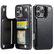 Load image into Gallery viewer, For iPhone 16 15 14 Pro Max 16 15 14 Plus Wallet Case with Card Holder, PU Faux Leather Kickstand Card Slots Case, Double Magnetic Clasp And Durable Shockproof Cover