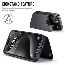 Load image into Gallery viewer, For iPhone 13 12 11 Pro Max iPhone 13 12 Mini Wallet Case With Card Holder, PU Faux Leather Kickstand Card Slots Case, Double Magnetic Clasp And Durable Shockproof Cover