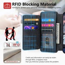 Load image into Gallery viewer, For iPhone 13 12 11 XS Max XR 8 7 6 Plus Wallet Case, Zipper Storage Design &amp; RFID Blocking, Detachable Magnetic Flip Folio Cover