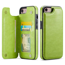 Load image into Gallery viewer, For iPhone X/XS XR XS Max SE 2022 SE 2020 8 7 Wallet Case With Card Holder, PU Faux Leather Kickstand Card Slots Case, Double Magnetic Clasp And Durable Shockproof Cover