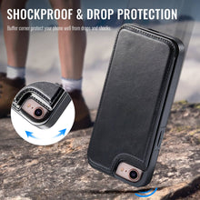 Load image into Gallery viewer, For iPhone X/XS XR XS Max SE 2022 SE 2020 8 7 Wallet Case With Card Holder, PU Faux Leather Kickstand Card Slots Case, Double Magnetic Clasp And Durable Shockproof Cover