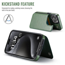 Load image into Gallery viewer, For iPhone 13 12 11 Pro Max iPhone 13 12 Mini Wallet Case With Card Holder, PU Faux Leather Kickstand Card Slots Case, Double Magnetic Clasp And Durable Shockproof Cover