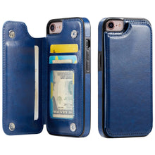 Load image into Gallery viewer, For iPhone X/XS XR XS Max SE 2022 SE 2020 8 7 Wallet Case With Card Holder, PU Faux Leather Kickstand Card Slots Case, Double Magnetic Clasp And Durable Shockproof Cover