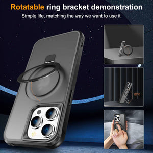 Magnetic for iPhone 14 13 12 11 Pro Max Case [Compatible with Mag-safe] with Stand, [Military Grade Drop Protection] Shockproof Translucent Back Slim Protective Phone Case