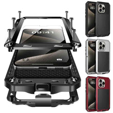 Load image into Gallery viewer, Heavy Duty Protection Armor Metal Case for iPhone 16 15 14 13 12 11 Pro Max XR 8