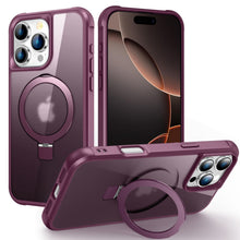 Load image into Gallery viewer, Magnetic for iPhone 16 15 Pro Max Case [Compatible with Mag-safe] with Stand, [Military Grade Drop Protection] Shockproof Translucent Back Slim Protective Phone Case