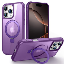 Load image into Gallery viewer, Magnetic for iPhone 16 15 Pro Max Case [Compatible with Mag-safe] with Stand, [Military Grade Drop Protection] Shockproof Translucent Back Slim Protective Phone Case
