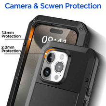 Load image into Gallery viewer, Heavy Duty Protection Armor Metal Case for iPhone 16 15 14 13 12 11 Pro Max XR 8