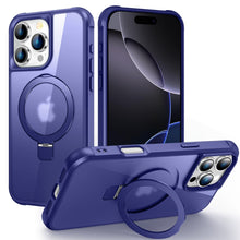 Load image into Gallery viewer, Magnetic for iPhone 16 15 Pro Max Case [Compatible with Mag-safe] with Stand, [Military Grade Drop Protection] Shockproof Translucent Back Slim Protective Phone Case