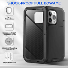 Load image into Gallery viewer, Heavy Duty Protection Armor Metal Case for iPhone 16 15 14 13 12 11 Pro Max XR 8