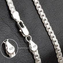 Load image into Gallery viewer, 20-60cm 925 sterling Silver luxury brand design noble Necklace Chain For Woman Men Fashion Wedding Engagement Jewelry