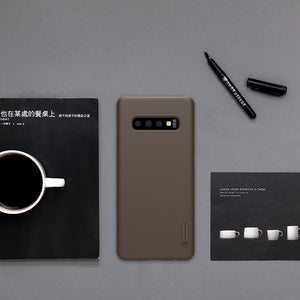 For Samsung Galaxy S10 S10 Plus Case Nillkin Super Frosted Shield Hard PC Cover Gift Phone Holder
