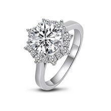Load image into Gallery viewer, 925 Silver Moissanite Certified Diamond Ring Classic 8 Claw Design D Color Moissanite Engagement Wedding Ring Luxury Jewelry