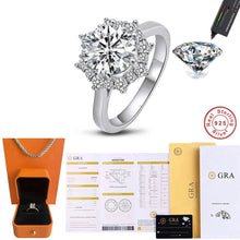 Load image into Gallery viewer, 925 Silver Moissanite Certified Diamond Ring Classic 8 Claw Design D Color Moissanite Engagement Wedding Ring Luxury Jewelry