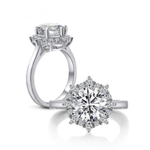 Load image into Gallery viewer, 925 Silver Moissanite Certified Diamond Ring Classic 8 Claw Design D Color Moissanite Engagement Wedding Ring Luxury Jewelry