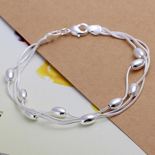 925 Stamped Silver Bracelet Chain Fashion Design Beautiful Jewelry High quality Bracelet Bead for Women Lady Wedding
