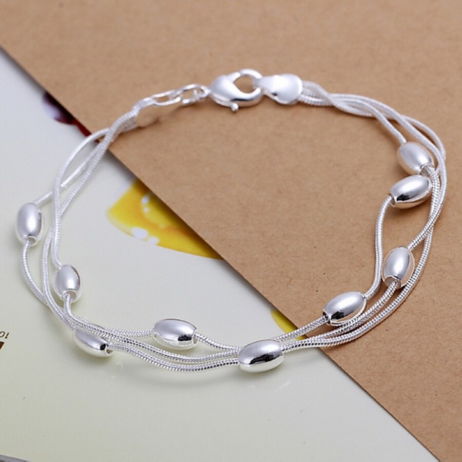 925 Stamped Silver Bracelet Chain Fashion Design Beautiful Jewelry High quality Bracelet Bead for Women Lady Wedding