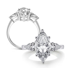 Load image into Gallery viewer, 925 Sterling Silver 4ct Marquise 8*16mm Created Moissanite Diamond Engagement Rings for Women Wedding Fine Jewelry Wholesale