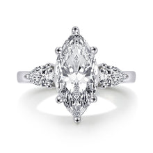 Load image into Gallery viewer, 925 Sterling Silver 4ct Marquise 8*16mm Created Moissanite Diamond Engagement Rings for Women Wedding Fine Jewelry Wholesale