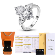 Load image into Gallery viewer, 925 Sterling Silver 4ct Marquise 8*16mm Created Moissanite Diamond Engagement Rings for Women Wedding Fine Jewelry Wholesale