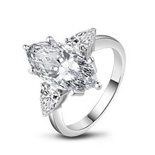 Load image into Gallery viewer, 925 Sterling Silver 4ct Marquise 8*16mm Created Moissanite Diamond Engagement Rings for Women Wedding Fine Jewelry Wholesale
