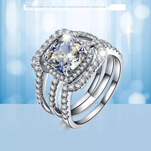 Load image into Gallery viewer, 925 Sterling Silver Ring Classic Luxury Diamond Jewelry 4ct Moissanite Wedding Anniversary Rings Set for Women Fine Jewelry