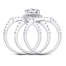 Load image into Gallery viewer, 925 Sterling Silver Ring Classic Luxury Diamond Jewelry 4ct Moissanite Wedding Anniversary Rings Set for Women Fine Jewelry