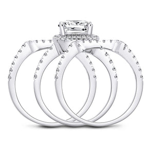 925 Sterling Silver Ring Classic Luxury Diamond Jewelry 4ct Moissanite Wedding Anniversary Rings Set for Women Fine Jewelry