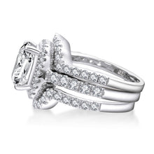 Load image into Gallery viewer, 925 Sterling Silver Ring Classic Luxury Diamond Jewelry 4ct Moissanite Wedding Anniversary Rings Set for Women Fine Jewelry