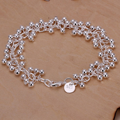 925 Sterling Silver Bracelets Charms Bead Chain Fashion Cute Nice Women Grapes Bracelet Wedding Jewelry