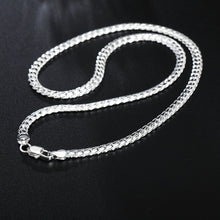 Load image into Gallery viewer, 925 Silver Color Christmas Gifts European Style Retro 6MM Flat Chain Necklace Bracelets Fashion For Man Women Jewelry Sets S085