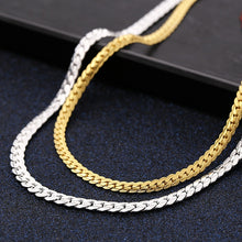 Load image into Gallery viewer, 925 Sterling Silver 18K Gold 6MM Chain Bracelets Neckalce for Women Men Fashion Party Wedding Jewelry Sets Gifts