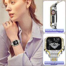 Load image into Gallery viewer, Bling Metal Case+Strap For Apple Watch Band Stainless Steel Dressy Bracelet+Rhinestone Case iwatch Series SE 7 6 5 4 8