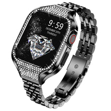 Load image into Gallery viewer, Bling Metal Case+Strap For Apple Watch Band Stainless Steel Dressy Bracelet+Rhinestone Case iwatch Series SE 7 6 5 4 8