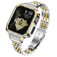 Load image into Gallery viewer, Bling Metal Case+Strap For Apple Watch Band Stainless Steel Dressy Bracelet+Rhinestone Case iwatch Series SE 7 6 5 4 8