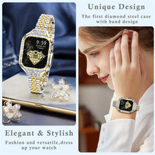 Load image into Gallery viewer, Bling Metal Case+Strap For Apple Watch Band Stainless Steel Dressy Bracelet+Rhinestone Case iwatch Series SE 7 6 5 4 8