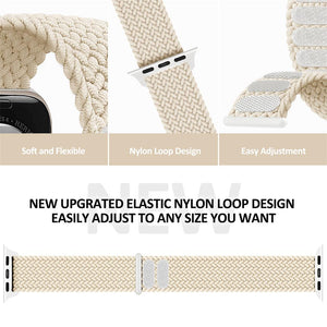 Braided Solo Loop For Apple watch Band Elastic bracelet iWatch series 8 se 7 3 6 Ultra Strap