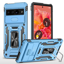 Load image into Gallery viewer, Case for Google Pixel 7 Pro Case with Slide Camera Cover, 360° Magnetic Ring Kickstand Upgraded Military Grade Shockproof Case