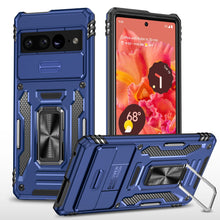 Load image into Gallery viewer, Case for Google Pixel 7 Pro Case with Slide Camera Cover, 360° Magnetic Ring Kickstand Upgraded Military Grade Shockproof Case