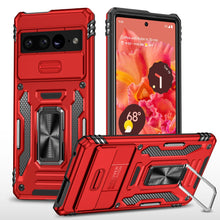 Load image into Gallery viewer, Case for Google Pixel 7 Pro Case with Slide Camera Cover, 360° Magnetic Ring Kickstand Upgraded Military Grade Shockproof Case