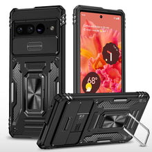 Load image into Gallery viewer, Case for Google Pixel 7 Pro Case with Slide Camera Cover, 360° Magnetic Ring Kickstand Upgraded Military Grade Shockproof Case